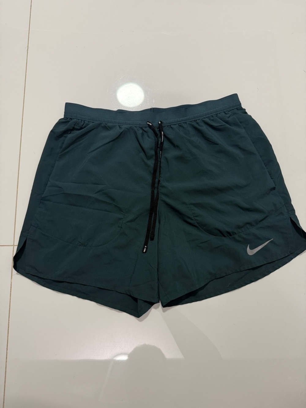 Nike Dark Teal Athletic Shorts Stride 5 with Reflective Swoosh